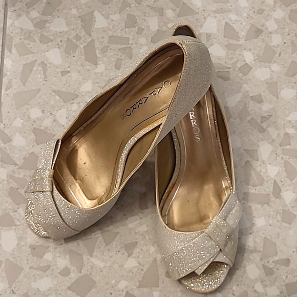 Silver/champagne sparkly 2 inch heels - Picture 3 of 4